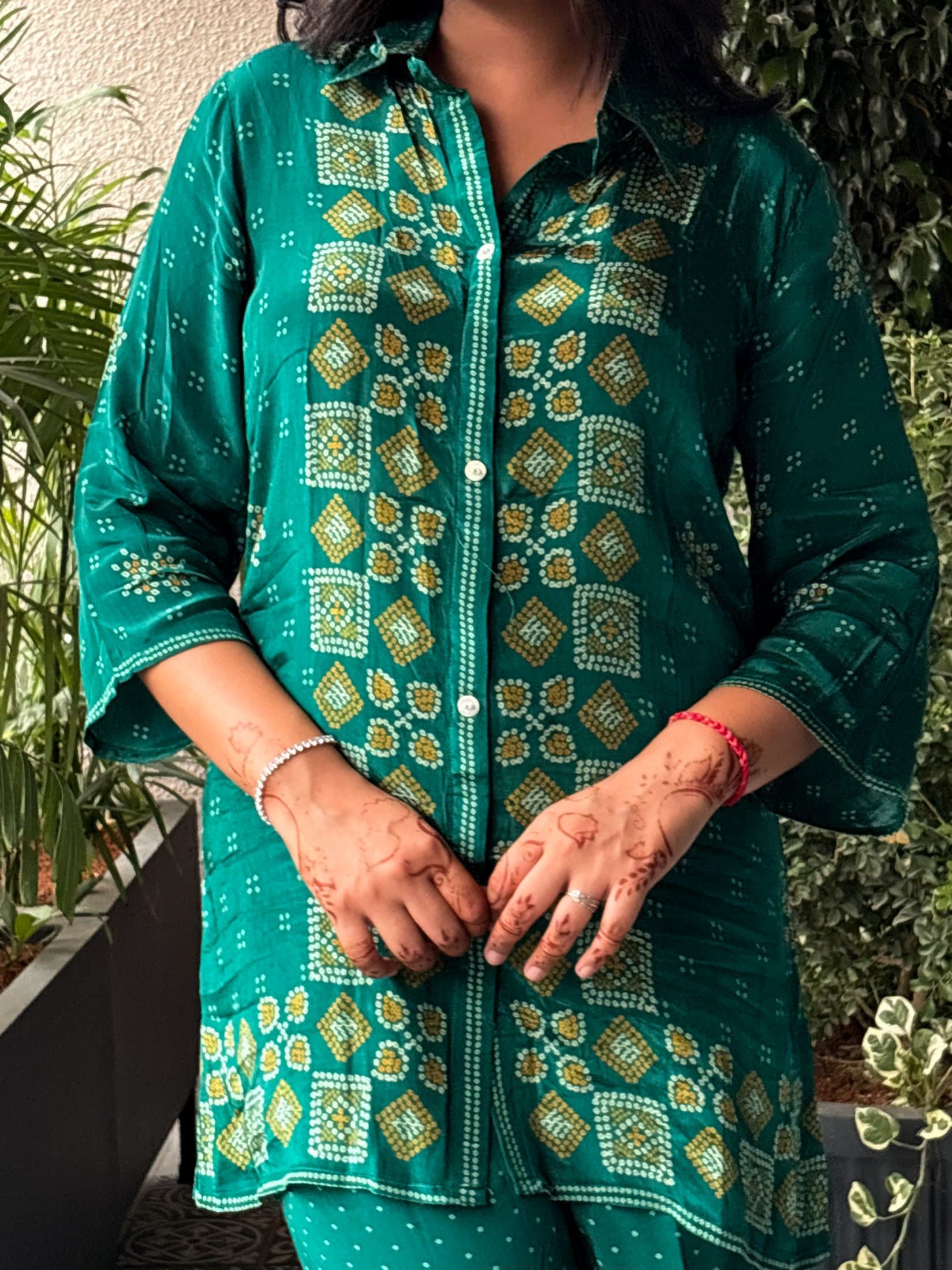 Bandhej Printed Crepe Co-ord Set detail view